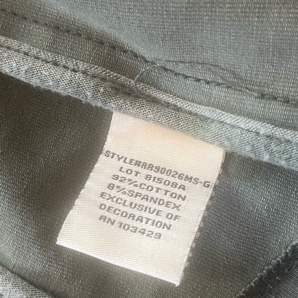 Anthropology Marrakech Meri Olive Green Waterfall Zip/Snap Moto Jacket sz S - Picture 10 of 12